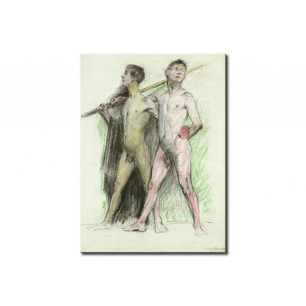 Schilderij  Lovis Corinth: Study Of Two Male Figures