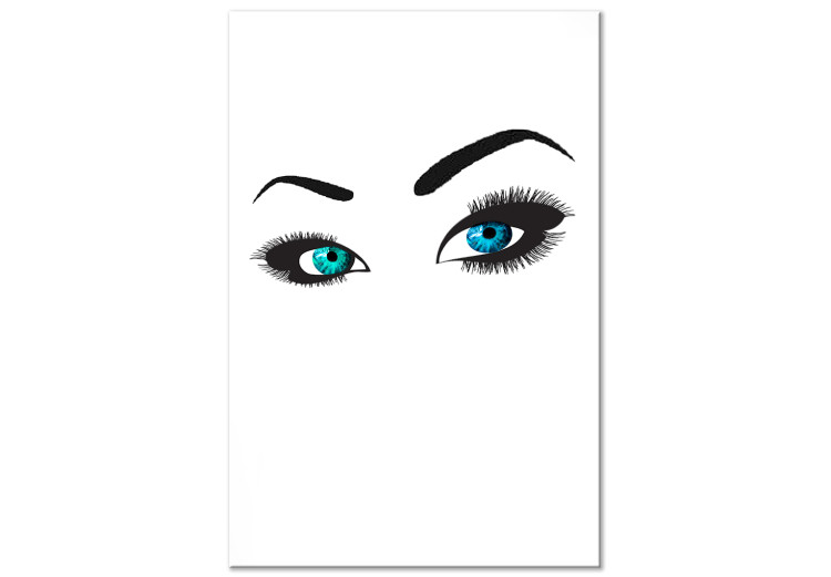 Canvastavla Subtil look - ögon i två färger och starkt framhävda ögonfransar.