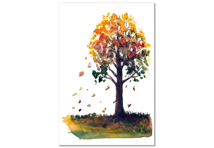 Canvas Rain of autumn leaves (1 Part) Vertical