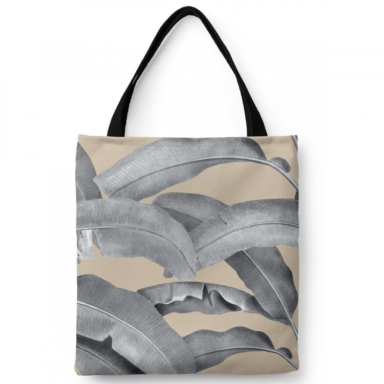 Shoppingväska Leafy curtain in grey - floral pattern with banana tree 147566