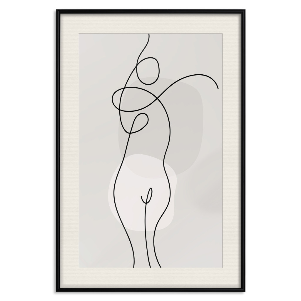 Muur Posters Figure Of A Woman - Linear And Abstract Figure In A Modern Style