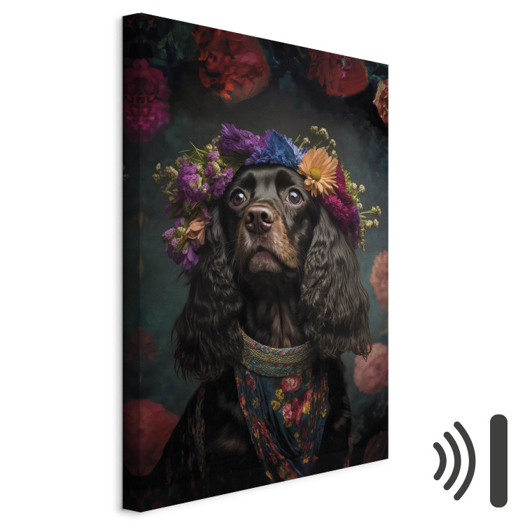 Canvas AI Dog Cocker Spaniel - Frida Kahlo Style Animal Fantasy Portrait - Vertical 150266 additionalImage 8