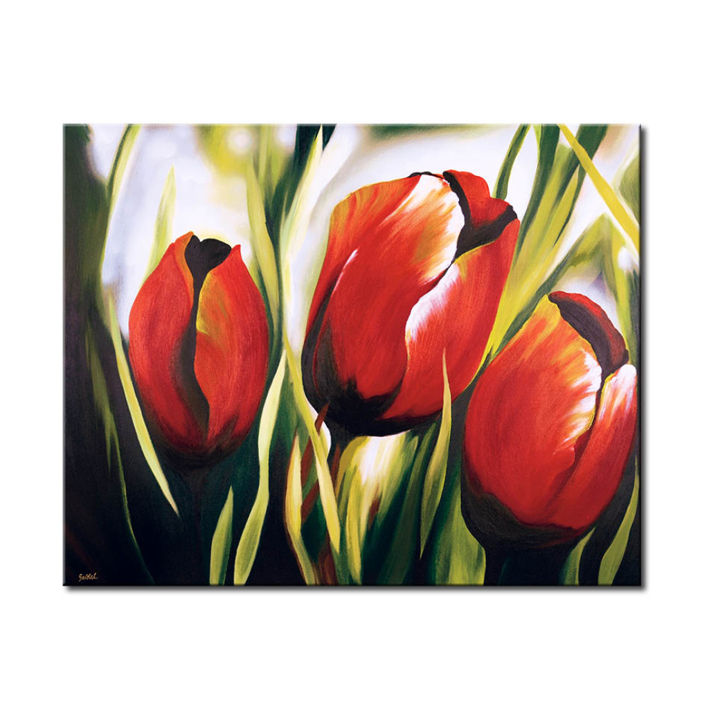Schilderij  Tulpen: In De Koninkrijk Van De Tulpen