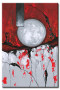 Målning Eld och is II (1-del) - abstraktion med kula och röda kladdar 48066