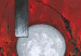 Målning Eld och is II (1-del) - abstraktion med kula och röda kladdar 48066 additionalThumb 2