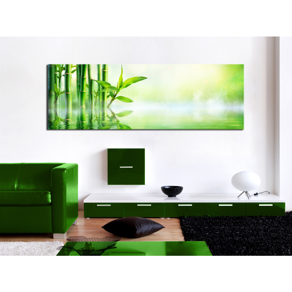 Schilderij  Zen: Green Bamboo