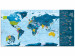 Mapa świata zdrapka na ścianę Niebieska mapa - plakat na płycie (wersja niemiecka) 106876