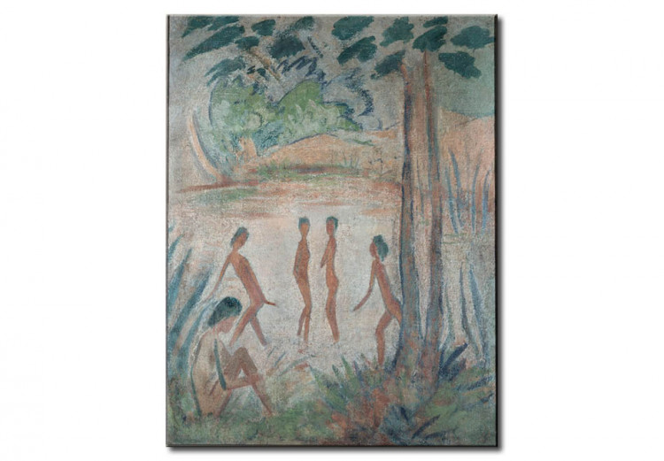 Kunstdruck Fünf Badende in Seenlandschaft 109376