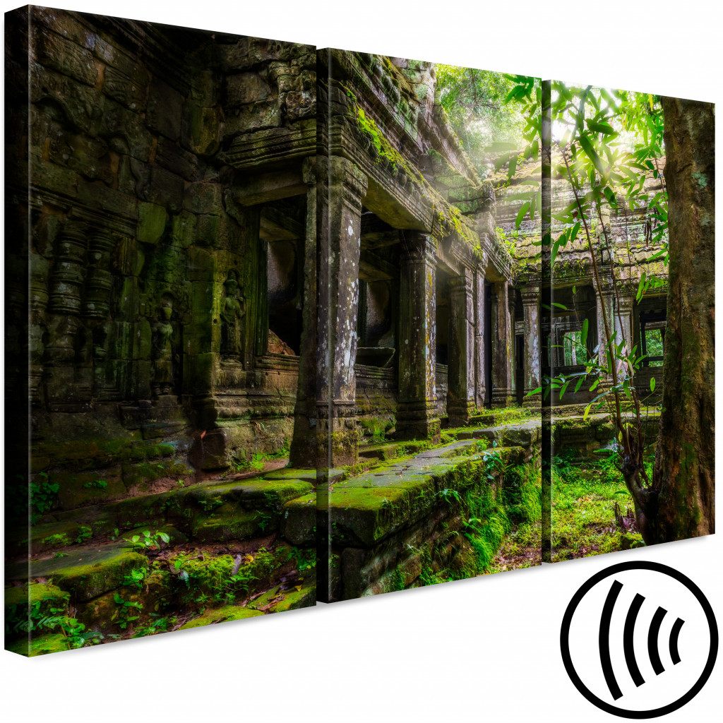 Canvastavla Preah Khan-templet - Asiatisk Arkitektur Full Av Växter