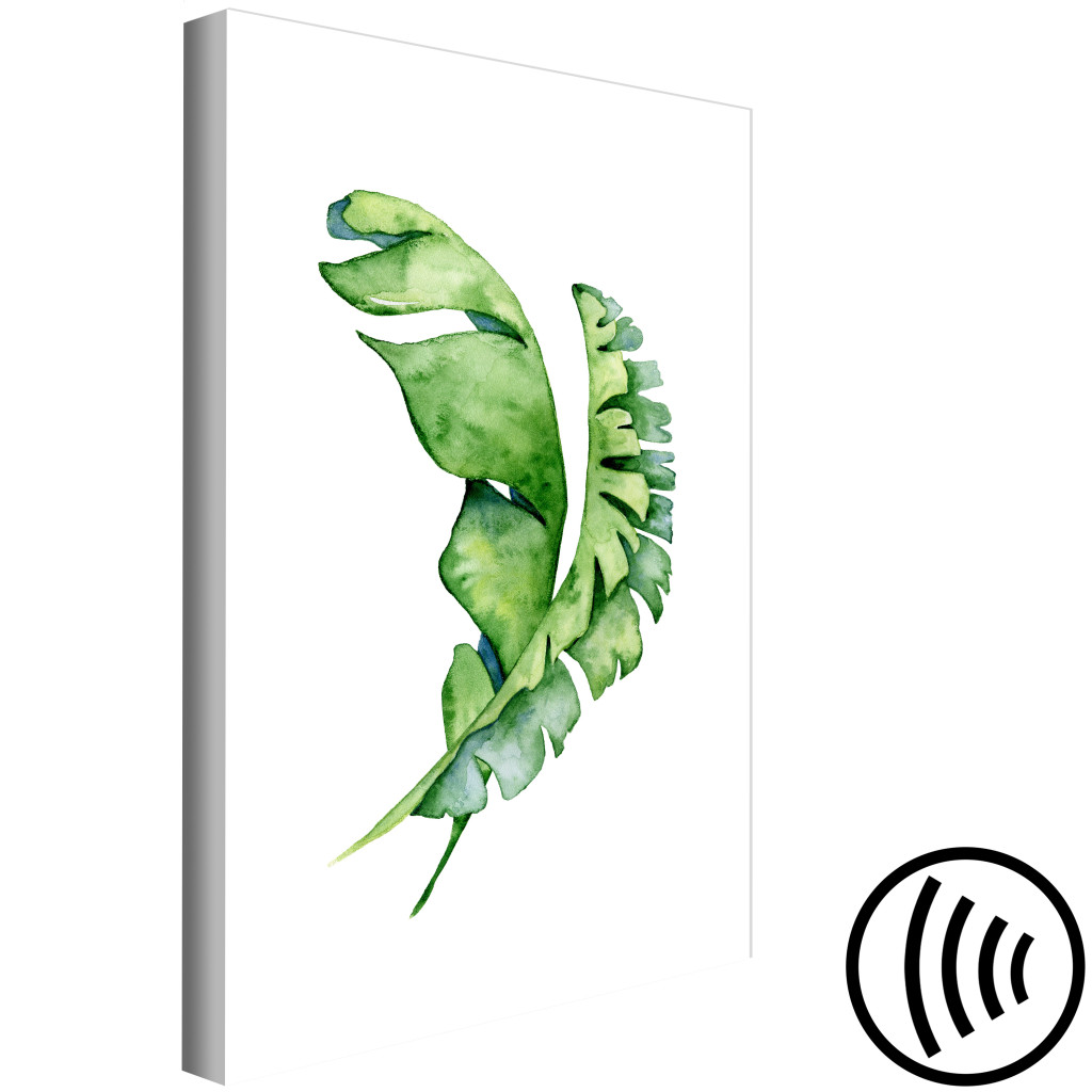 Obraz Dwa Zielone Liście - Kompozycja Roślinna W Stylu Boho