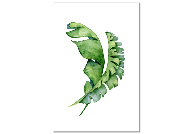 Quadro su tela Due foglie verdi - composizione della pianta in stile boho 136376