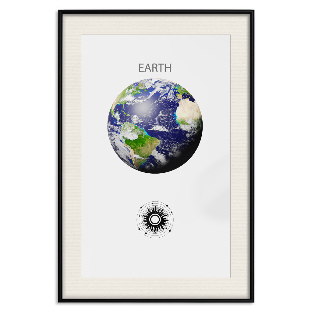 Muur Posters Green Planet - Earth, Abstract Composition With The Solar System II