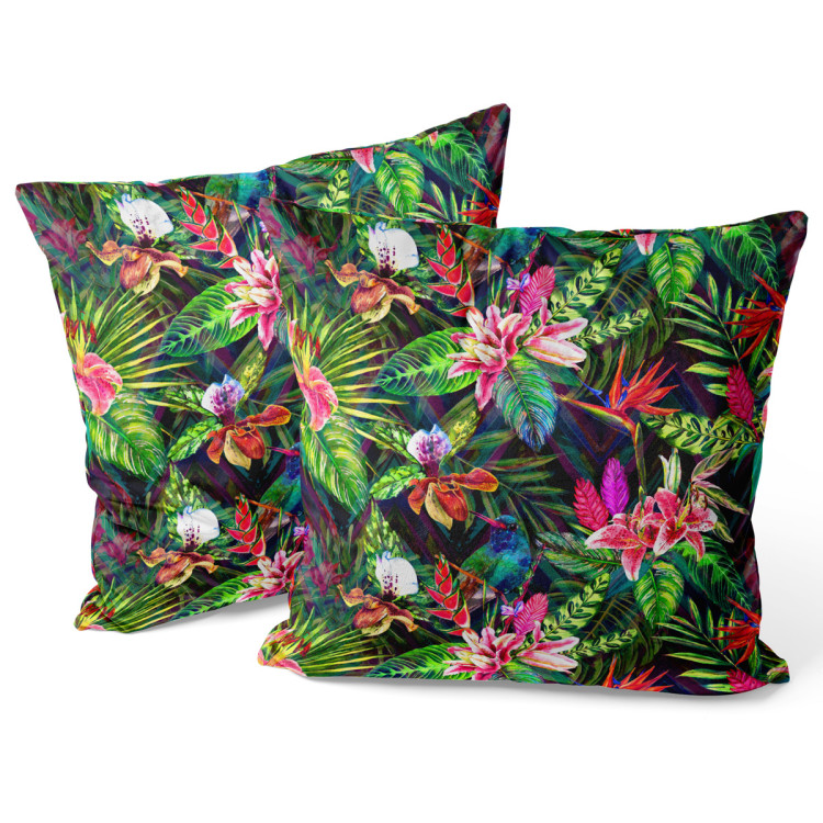 Sammets kudda Psychedelic flowers - floral motif in intensive colours 146776 additionalImage 3