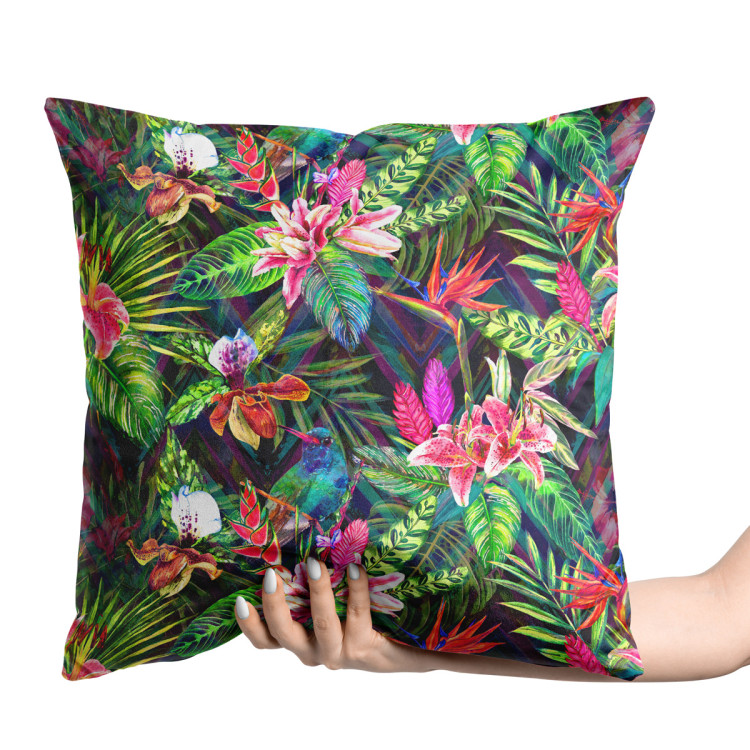 Sammets kudda Psychedelic flowers - floral motif in intensive colours 146776 additionalImage 2