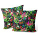 Sammets kudda Psychedelic flowers - floral motif in intensive colours 146776 additionalThumb 3