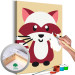 Painting Kit for Children Little Intelligent - Portrait of a Young Raccoon on a Beige Background 149776