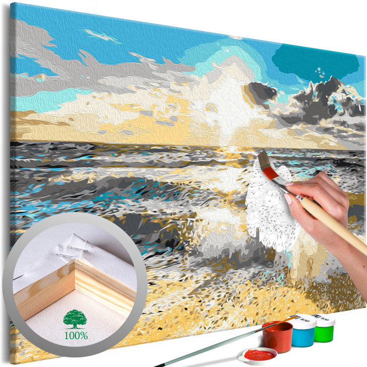 Paint by numbers for adults Sea View - Rough Waves Against the