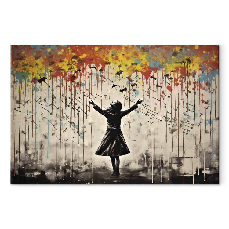 Rain Song - Colorful Banksy-Style Graffiti [Large Format] - Grand tableau  xxl