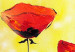 Målning Subtila röda vallmo (1-del) - blommotiv på gul bakgrund 47476 additionalThumb 2
