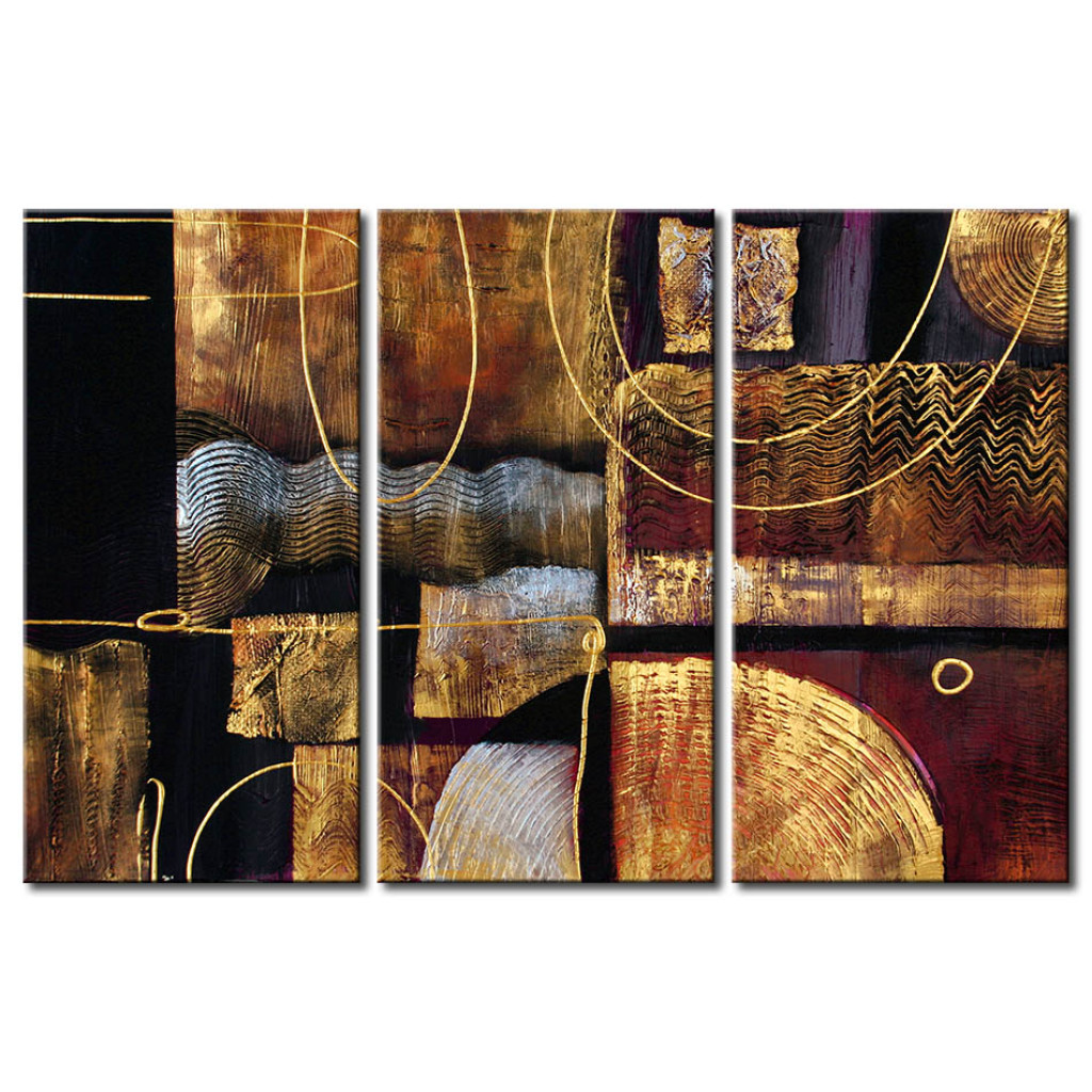 Schilderij  Abstract: Gouden Textuur