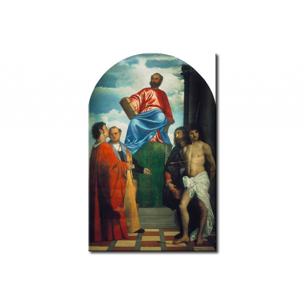 Quadro Famoso St.Mark On The Throne With Saints Cosmas, Damian, Roche And Sebastian