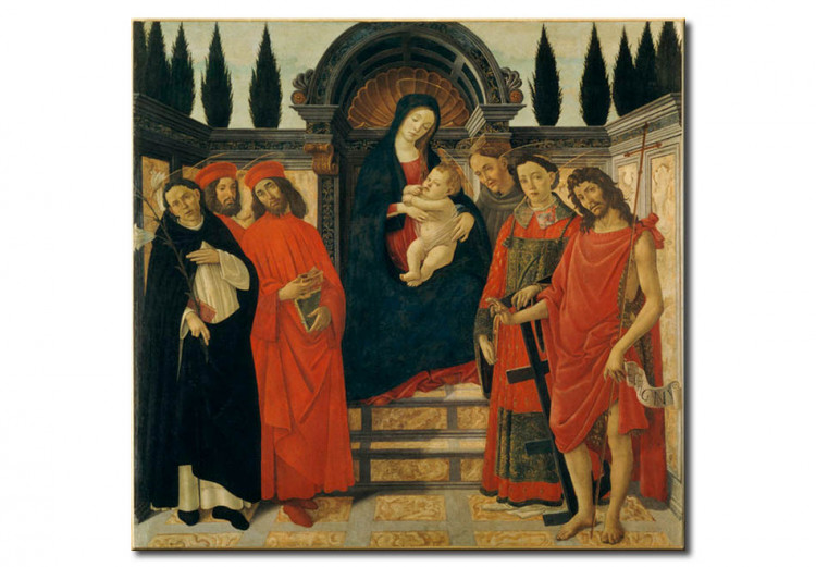 Reproduction sur toile Marie avec l'Enfant et les Saints 51976