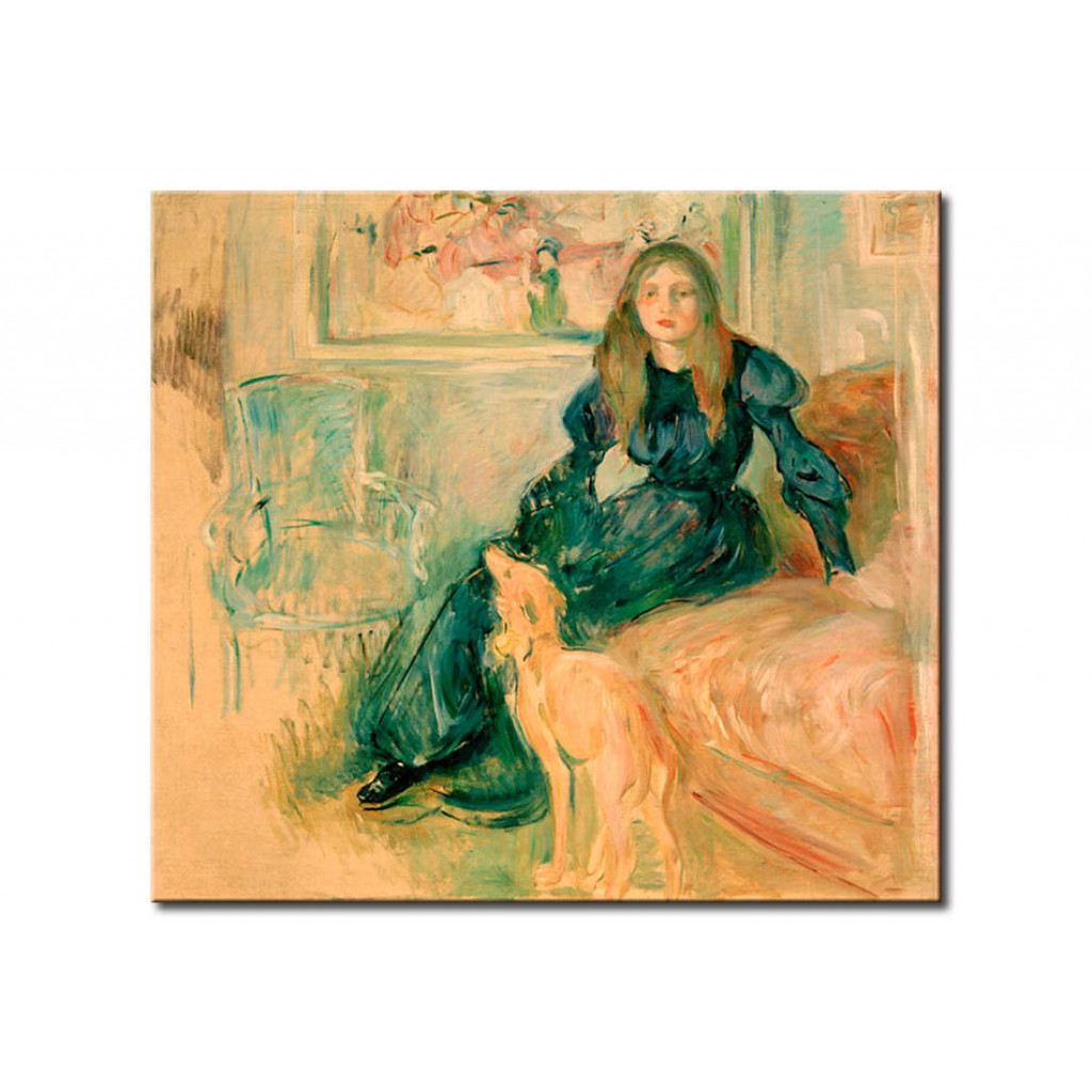 Schilderij  Berthe Morisot: Jeune Fille Au Lévrier
