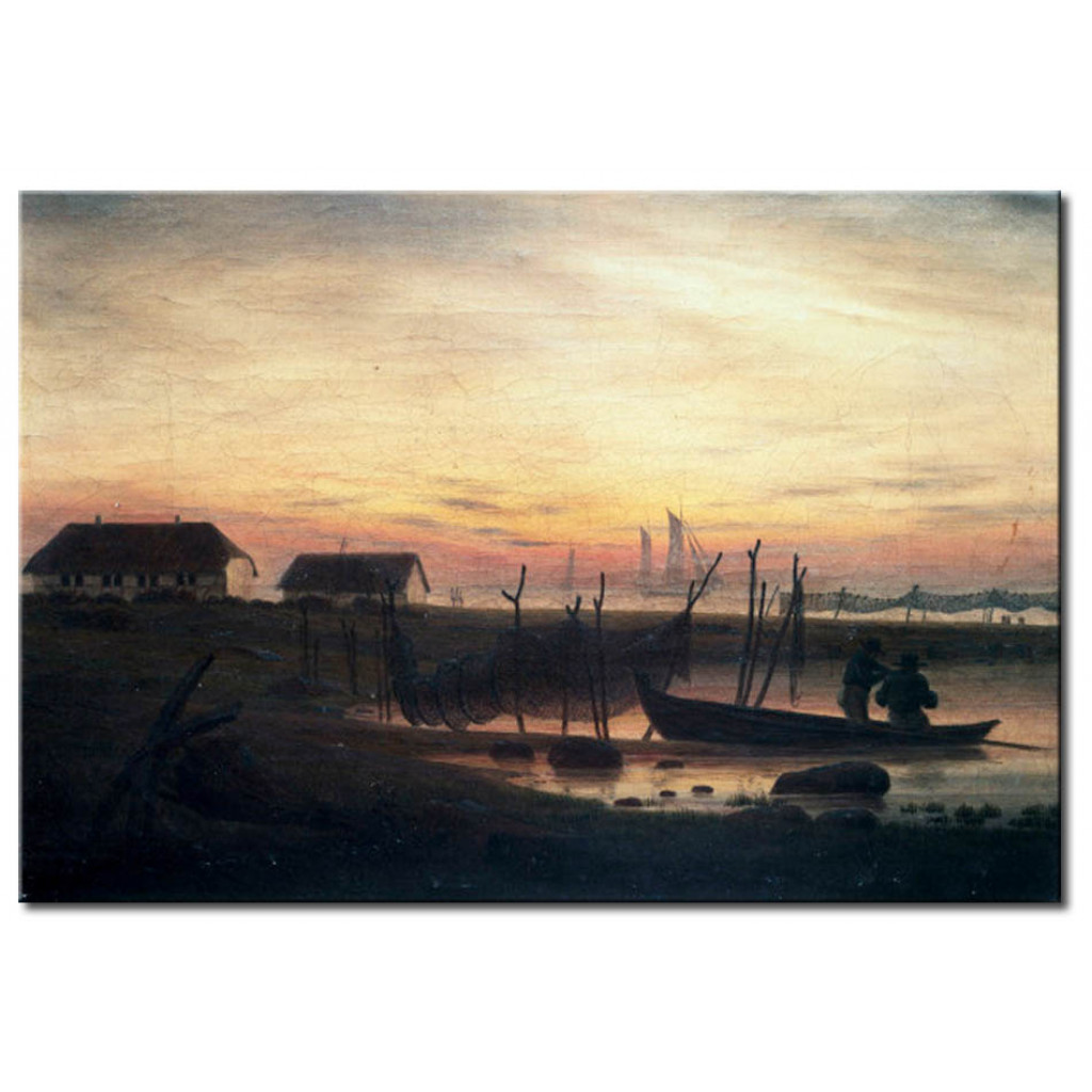 Schilderij  Caspar David Friedrich: Coastal Landscape In The Evening Light