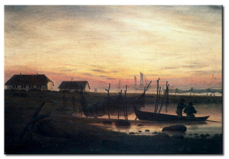 Réplica de pintura Paisaje de la costa de la luz del atardecer 53976