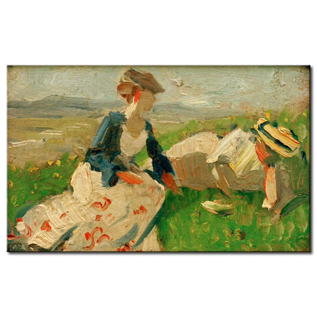 Schilderij  Franz Marc: Zwei Frauen Am Berg