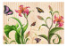 Wall Mural Vintage - Spring and Close-up of Flowers Surrounded by Butterflies in a Drawing Style 60676 additionalThumb 1