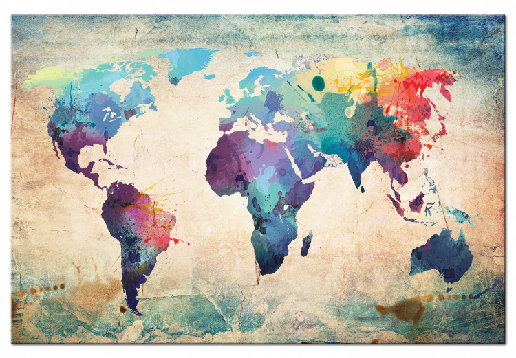 Tablero decorativo en corcho Colorful World Map [Cork Map] 107186 additionalImage 2