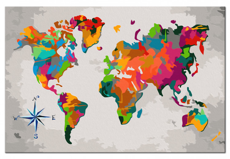 Kit de peinture par numéros Carte du monde (avec rose des vents) 107486 additionalImage 4