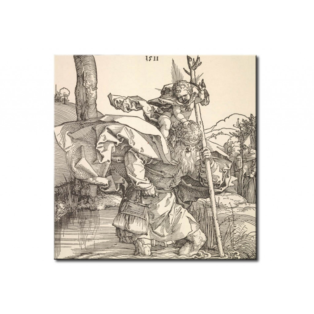 Schilderij  Albrecht Dürer: Saint Christopher