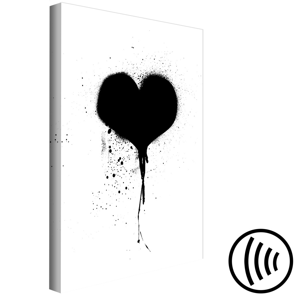 Pintura Contraste De Emoções (1 Peça) - Batimento Cardíaco Em Preto E Branco