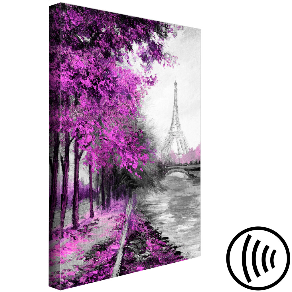 Pintura Em Tela Paris Channel (1 Part) Vertical Pink