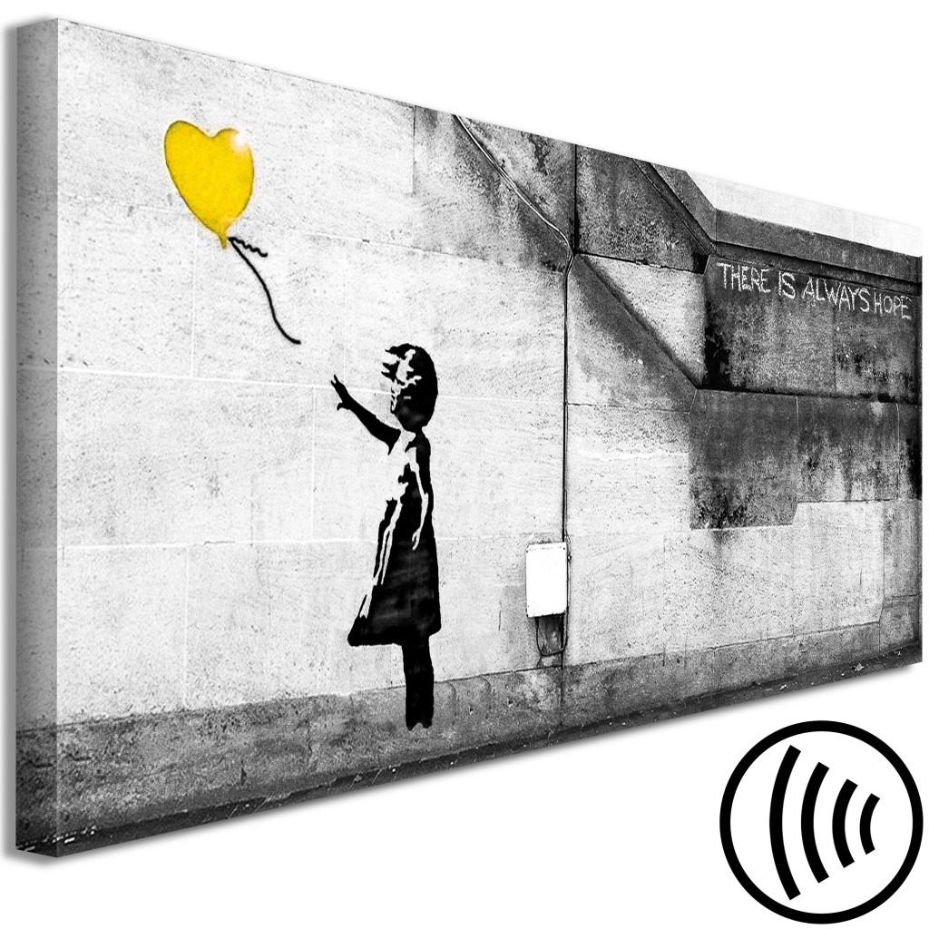 Schilderij  Street Art: There Is Always Hope (1 Part) Narrow Yellow