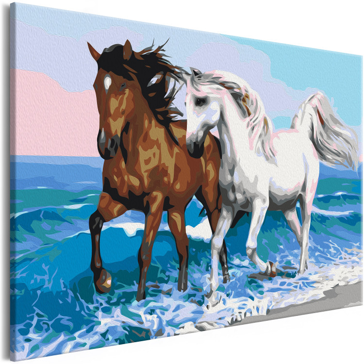 Cuadro numerado para pintar Horses at the Seaside 134886 additionalImage 6