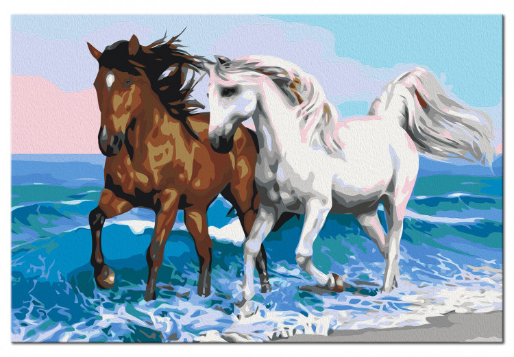 Cuadro numerado para pintar Horses at the Seaside 134886 additionalImage 5