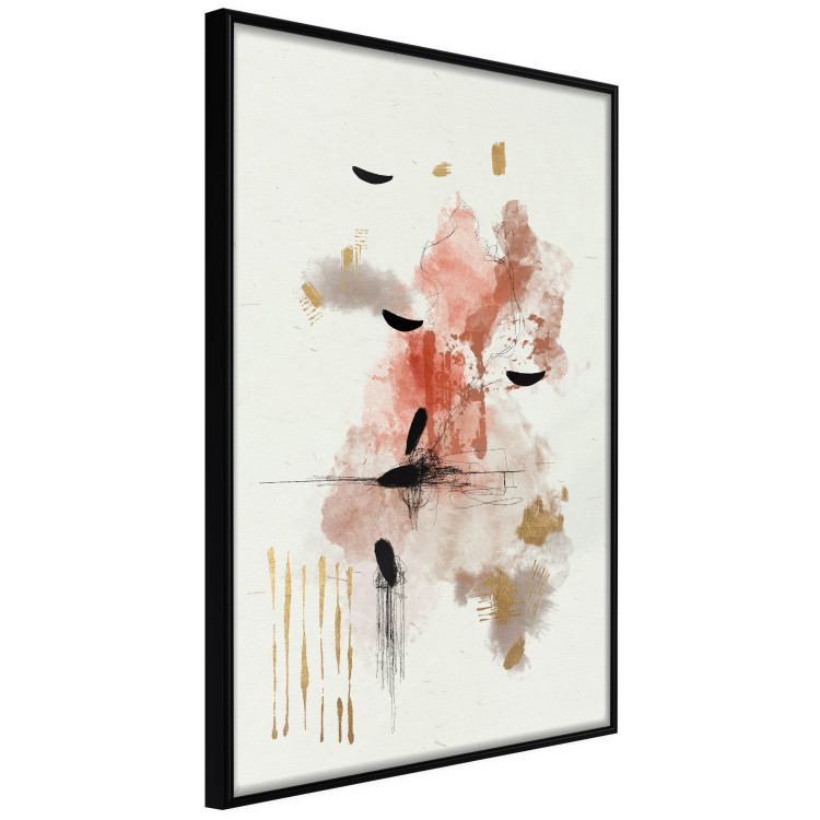 Plakat Abstrakcja w ciepłej tonacji - akwarelowa ślady barwne i ślady złota 146186 additionalImage 7
