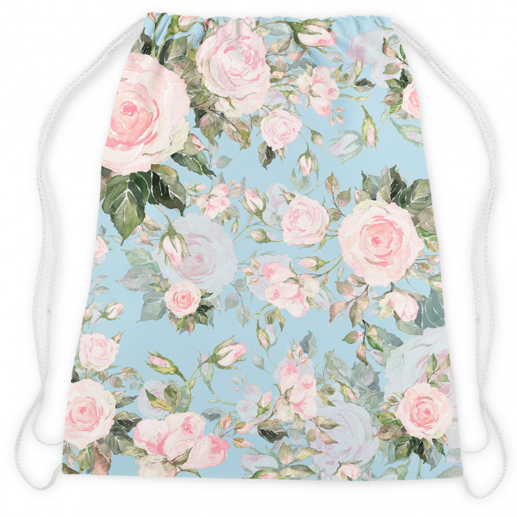 Worek plecak Ulotny malunek - kompozycja róż w stylu cottagecore na błękitnym tle 147386 additionalImage 2