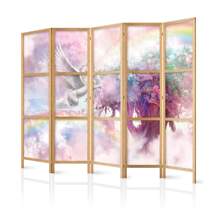 Biombo original Unicorn and Magic Tree - Pink and Rainbow Land in the Clouds II [Room Dividers] 150986 additionalImage 5