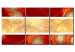 Quadro contemporaneo Cerchi d'oro (3 pezzi) - composizione astratta con figure 46586