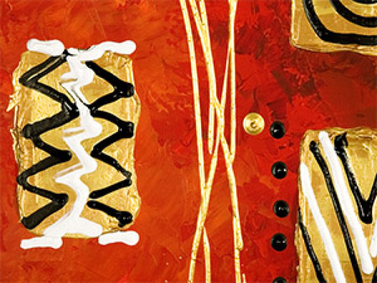Tableau décoratif Femmes africaines (4 pièces) - Silhouettes avec motifs dorés 47186 additionalImage 3