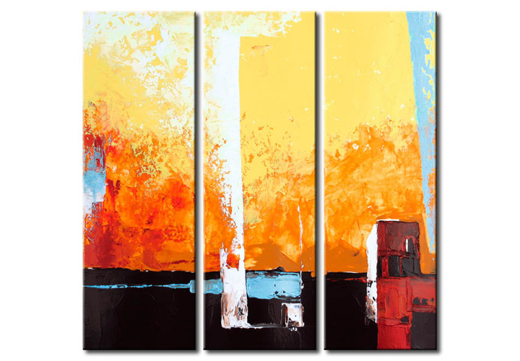 Pintura em tela Abstracção colorida - um tríptico elegante cheio de cores saturadas 48386