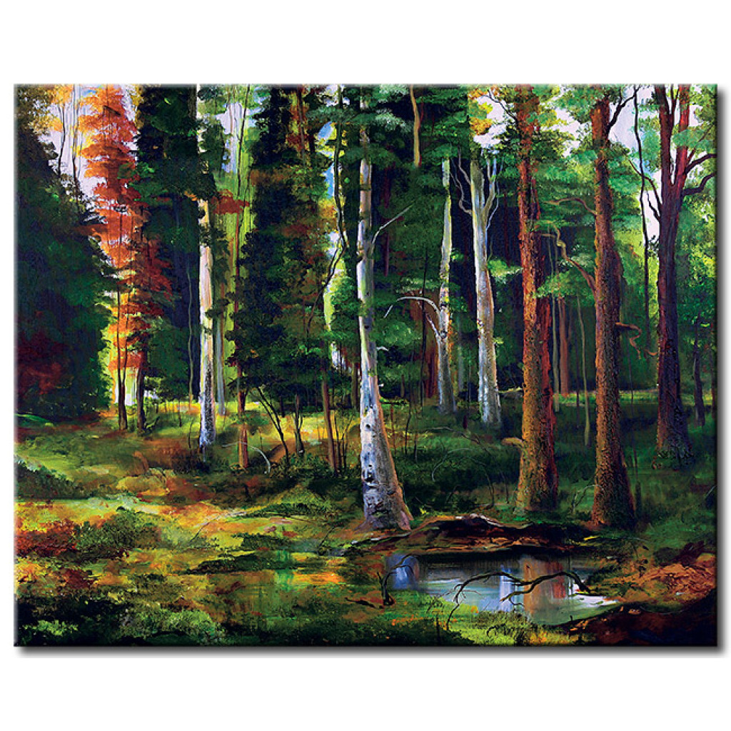 Quadro Pintado Encanto Da Floresta