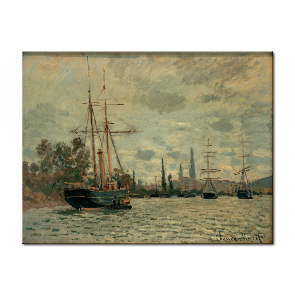 Schilderij  Claude Monet: La Seine A Rouen (The Seine Near Rouen)