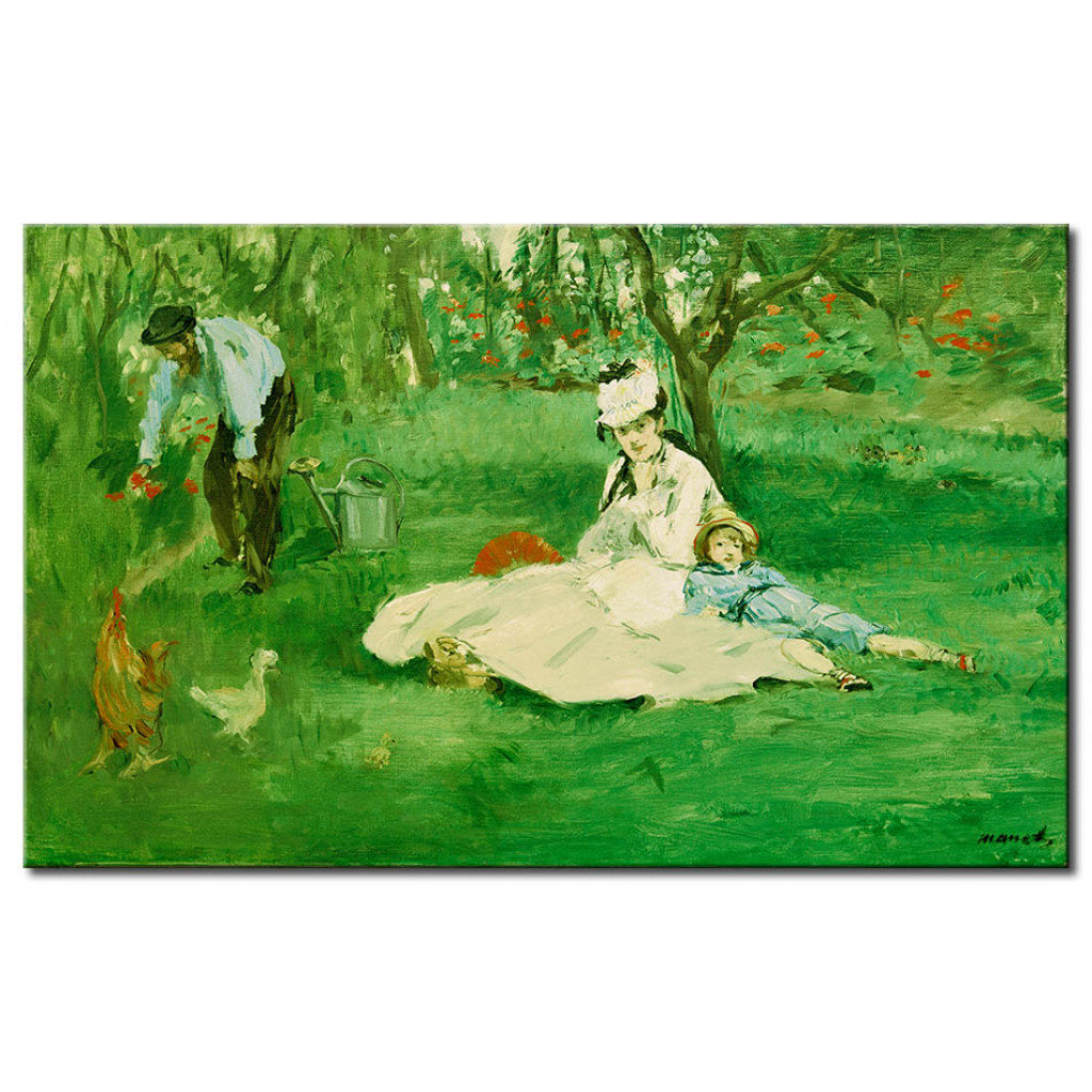 Schilderij  Edouard Manet: La Famille Monet Au Jardin