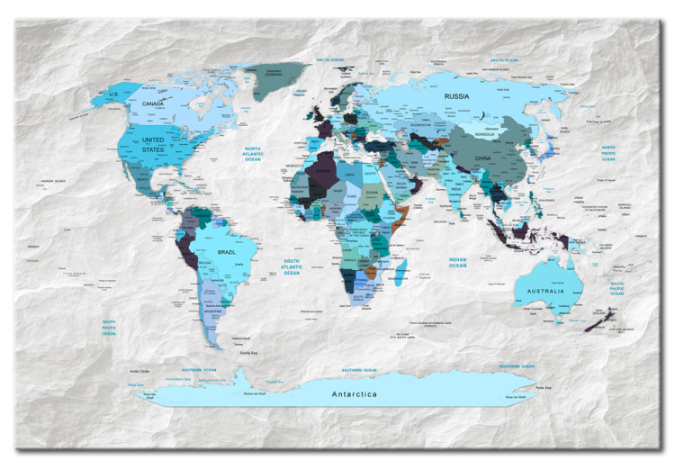 Obraz na płótnie Mapa świata: Błękitne pielgrzymki
