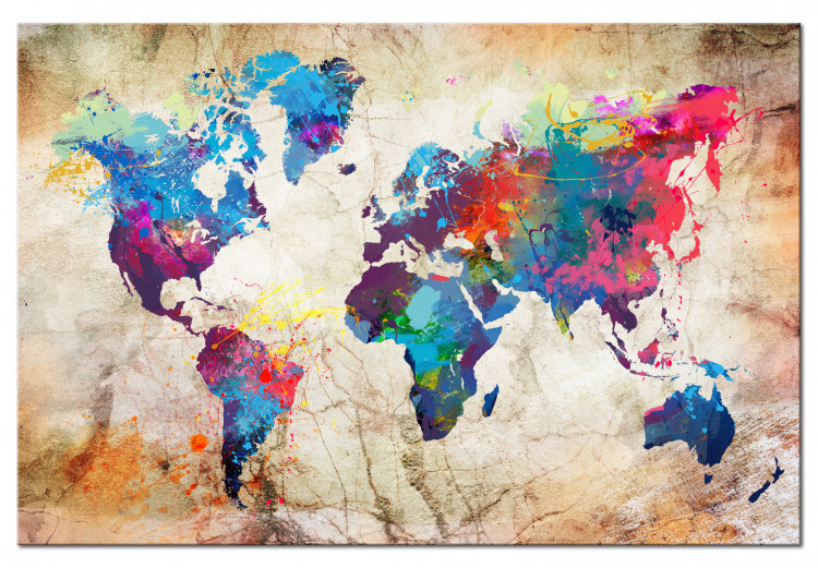 Tablica korkowa Mapa świata: Styl miejski [Mapa korkowa]